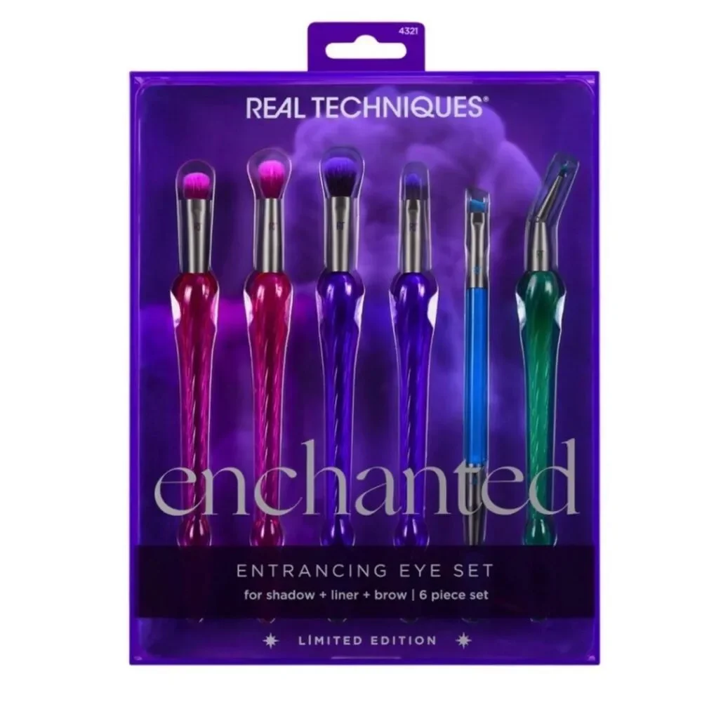 Real Techniques 6PC Enchanted Entrancing Eye Makeup Brush Set Shadow/Liner/Brow